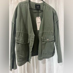 Zara lightweight jacket in army green